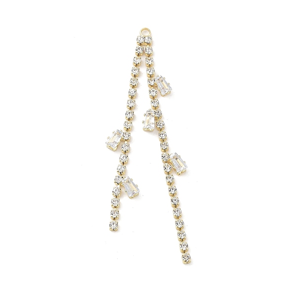 PandaHall Brass Micro Pave Cubic Zirconia Big Pendants, Real 16K Gold Plated, 67x10~17x2.5mm, Hole: 2mm Brass+Cubic Zirconia Clear
PandaHall Brass Micro Pave Cubic Zirconia Big Pendants, Real 16K Gold Plated, 67x10~17x2.5mm, Hole: 2mm Brass+Cubic Zirconia Clear