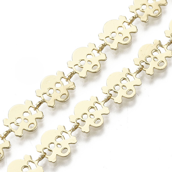 PandaHall Brass Skull Link Chains, for Halloween Jewelry Making, Long-Lasting Plated, Unwelded, Light Gold, 7x11x2.5mm Brass
PandaHall Brass Skull Link Chains, for Halloween Jewelry Making, Long-Lasting Plated, Unwelded, Light Gold, 7x11x2.5mm Brass