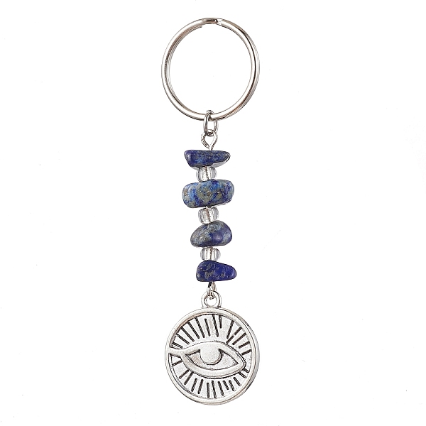 PandaHall Tibetan Style Alloy Keychain, with Natural Lapis Lazuli Beads and Iron Split Key Rings, Evil Eye with Flat Round, Flat Round...
PandaHall Tibetan Style Alloy Keychain, with Natural Lapis Lazuli Beads and Iron Split Key Rings, Evil Eye with Flat Round, Flat Round...