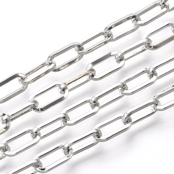 PandaHall Unwelded Iron Paperclip Chains, Flat Oval, Drawn Elongated Cable Chains, with Spool, Platinum, 10x5x1mm, about 82.02 Feet...
PandaHall Unwelded Iron Paperclip Chains, Flat Oval, Drawn Elongated Cable Chains, with Spool, Platinum, 10x5x1mm, about 82.02 Feet...