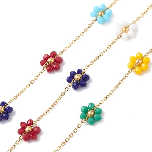 PandaHall Flower Glass Beaded Chains, Unwelded, with 304 Stainless Steel Link Chains, Golden, Colorful, 2~9.5x1.5~10.5x0.3~3.5mm 304...
PandaHall Flower Glass Beaded Chains, Unwelded, with 304 Stainless Steel Link Chains, Golden, Colorful, 2~9.5x1.5~10.5x0.3~3.5mm 304...