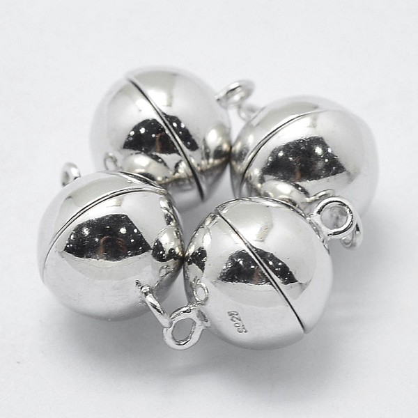 PandaHall Rhodium Plated 925 Sterling Silver Magnetic Clasps, with 925 Stamp, Round, Platinum, 14.5x9.5mm, Hole: 1mm Sterling Silver Round
PandaHall Rhodium Plated 925 Sterling Silver Magnetic Clasps, with 925 Stamp, Round, Platinum, 14.5x9.5mm, Hole: 1mm Sterling Silver Round