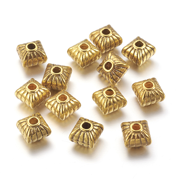 PandaHall Tibetan Style Spacer Beads, Square, Lead Free & Nickel Free & Cadmium Free, Antique Golden, 7x7x6.5mm, Hole: 1mm Alloy Square
PandaHall Tibetan Style Spacer Beads, Square, Lead Free & Nickel Free & Cadmium Free, Antique Golden, 7x7x6.5mm, Hole: 1mm Alloy Square