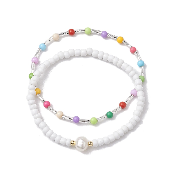 PandaHall 2Pcs 2 Styles Pearl & 4mm Round Glass Seed Beaded Stretch Bracelets, Stackable Bracelets for Women, Mixed Color, Inner Diameter..., Multicolor
PandaHall 2Pcs 2 Styles Pearl & 4mm Round Glass Seed Beaded Stretch Bracelets, Stackable Bracelets for Women, Mixed Color, Inner Diameter..., Multicolor