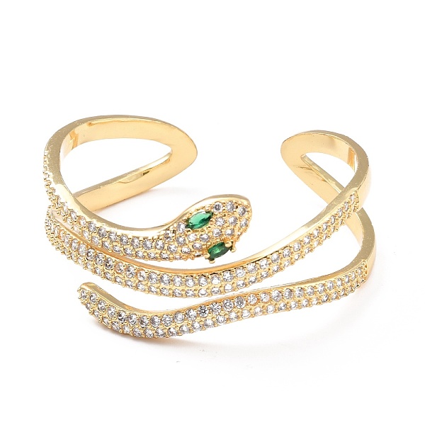 PandaHall Cubic Zirconia Snake Wrapped Open Cuff Bangle, Brass Jewelry for Women, Cadmium Free & Lead Free, Real 18K Gold Plated, Inner...
PandaHall Cubic Zirconia Snake Wrapped Open Cuff Bangle, Brass Jewelry for Women, Cadmium Free & Lead Free, Real 18K Gold Plated, Inner...