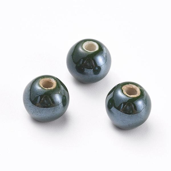 PandaHall Handmade Porcelain Beads, Pearlized, Round, Dark Green, 12mm, Hole: 2~3mm Porcelain Round Green
PandaHall Handmade Porcelain Beads, Pearlized, Round, Dark Green, 12mm, Hole: 2~3mm Porcelain Round Green