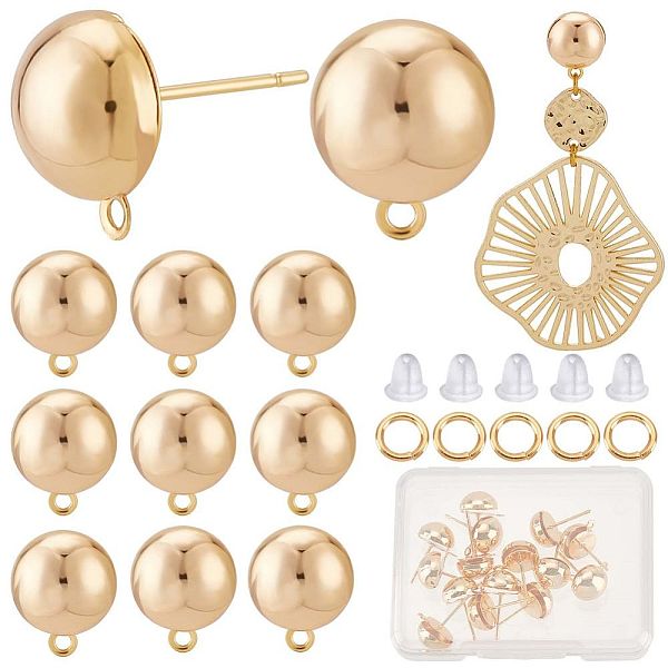 PandaHall CREATCABIN 20Pcs Brass Stud Earring Findings, with Horizontal Loop, Half Round, with 20Pcs Jump Rings & 50Pcs Plastic Ear Nuts...
PandaHall CREATCABIN 20Pcs Brass Stud Earring Findings, with Horizontal Loop, Half Round, with 20Pcs Jump Rings & 50Pcs Plastic Ear Nuts...