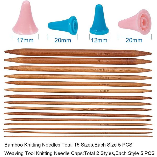 PandaHall Bamboo Knitting Needles, Crochet Hooks, Double Pointed Carbonized Sweater Needles, Needle Caps, Mixed Color, 200mm, 5pcs/bag..., Multicolor
PandaHall Bamboo Knitting Needles, Crochet Hooks, Double Pointed Carbonized Sweater Needles, Needle Caps, Mixed Color, 200mm, 5pcs/bag..., Multicolor