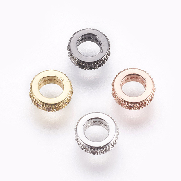PandaHall Brass Micro Pave Cubic Zirconia Beads, Lead Free & Cadmium Free, Flat Round, Clear, Mixed Color, 6x2mm, Hole: 3mm Brass+Cubic...
PandaHall Brass Micro Pave Cubic Zirconia Beads, Lead Free & Cadmium Free, Flat Round, Clear, Mixed Color, 6x2mm, Hole: 3mm Brass+Cubic...