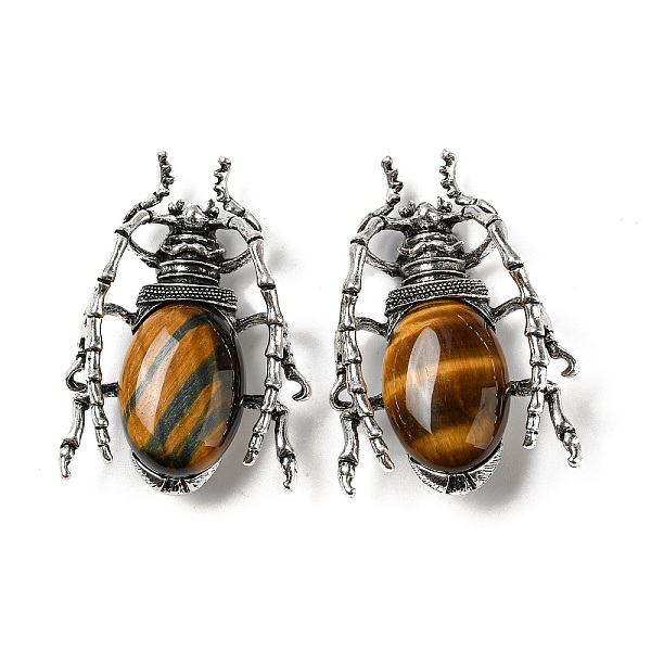 PandaHall Dual-use Items Alloy Brooch, with Natural Tiger Eye, Spider, 49.5x35.5x15~16mm, Hole: 4x2.5mm Tiger Eye Insects
PandaHall Dual-use Items Alloy Brooch, with Natural Tiger Eye, Spider, 49.5x35.5x15~16mm, Hole: 4x2.5mm Tiger Eye Insects