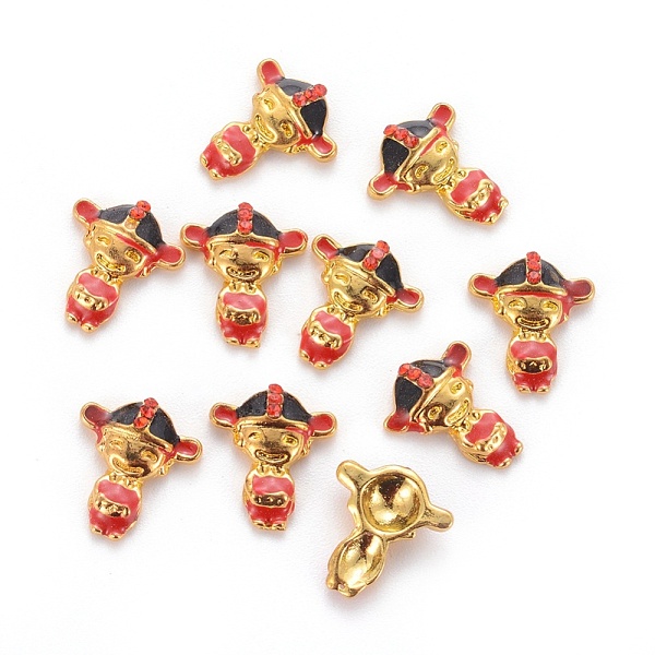 PandaHall Alloy Cabochons, Nail Art Decoration Accessories, with Glass Rhinestones and Enamel, Bridegroom, Golden, Light Siam, 12x10mm..., Red
PandaHall Alloy Cabochons, Nail Art Decoration Accessories, with Glass Rhinestones and Enamel, Bridegroom, Golden, Light Siam, 12x10mm..., Red