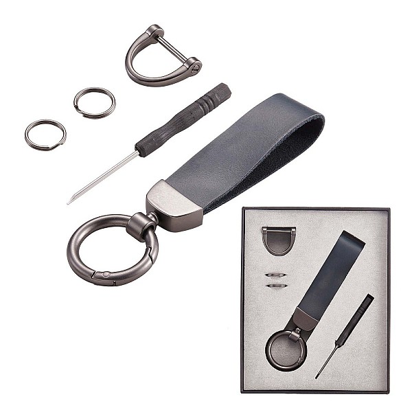 PandaHall Genuine Leather Car Key Keychain, Universal Keychain for Men and Women, 360 Degree Rotatable with Anti-loss D-Ring, 2 Key Rings &..., Blue
PandaHall Genuine Leather Car Key Keychain, Universal Keychain for Men and Women, 360 Degree Rotatable with Anti-loss D-Ring, 2 Key Rings &..., Blue