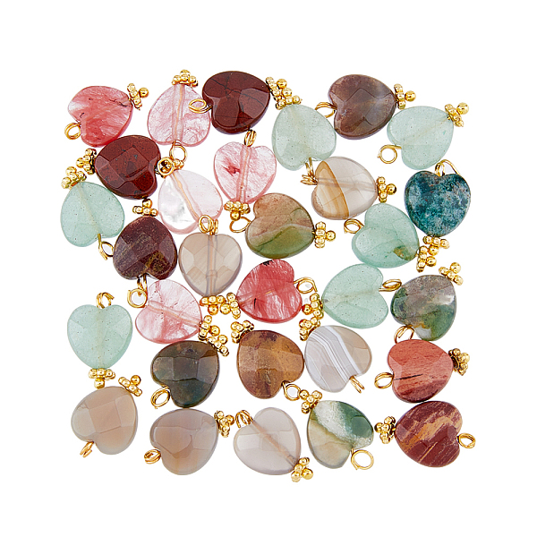 PandaHall DICOSMETIC 30Pcs 5 Colors Natural Heart Agate Charms with Flower Bead Spacers Colorful Crystal Stone Charms Flat Heart Pendants...
PandaHall DICOSMETIC 30Pcs 5 Colors Natural Heart Agate Charms with Flower Bead Spacers Colorful Crystal Stone Charms Flat Heart Pendants...