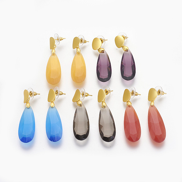 PandaHall Brass Stud Earrings, with Glass, teardrop, Golden, Mixed Color, 52.5mm, Pin: 0.7mm Glass Multicolor
PandaHall Brass Stud Earrings, with Glass, teardrop, Golden, Mixed Color, 52.5mm, Pin: 0.7mm Glass Multicolor