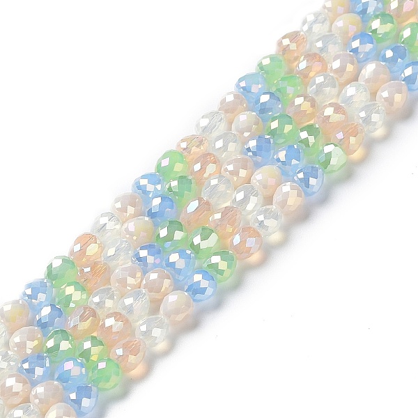 PandaHall Electroplated Glass Beads Strands, Faceted Teardrop, Rainbow Plated, Aquamarine, 4.5~5x4mm, Hole: 0.8mm, about 100pcs/strand..., Green
PandaHall Electroplated Glass Beads Strands, Faceted Teardrop, Rainbow Plated, Aquamarine, 4.5~5x4mm, Hole: 0.8mm, about 100pcs/strand..., Green