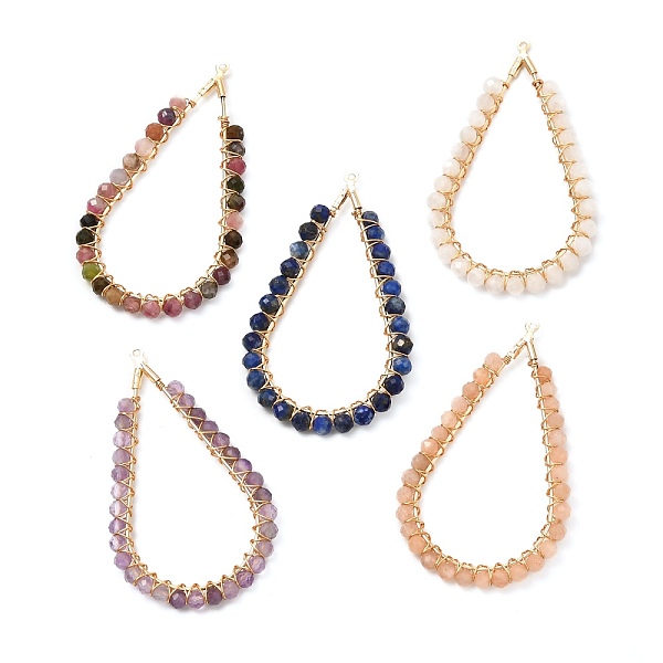 PandaHall Gemstone Pendants, with Natural Gemstone Beads and Real 18K Gold Plated Brass Findings, Teardrop, 52x30.5x3.5mm, Hole: 1mm Mixed...
PandaHall Gemstone Pendants, with Natural Gemstone Beads and Real 18K Gold Plated Brass Findings, Teardrop, 52x30.5x3.5mm, Hole: 1mm Mixed...