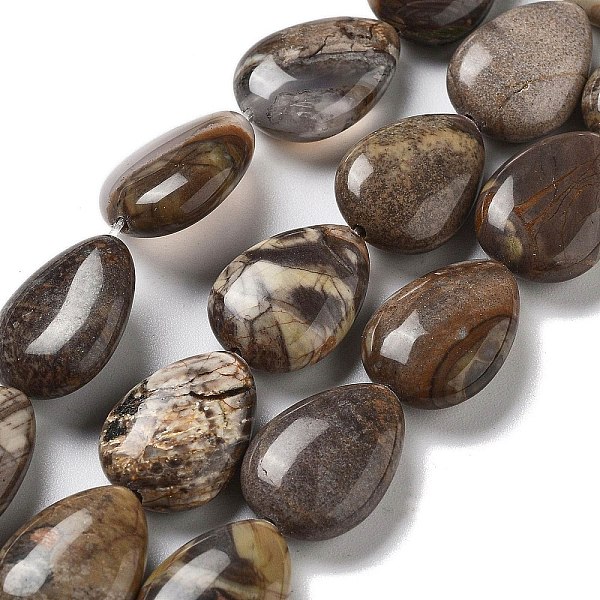 PandaHall Natural Wealth Stone Beads Strands, Flat Teardrop, 17.5~18x13~13.5x6mm, Hole: 1.2~1.4mm, about 11pcs/strand, 7.56''(19.2cm) Wealth...
PandaHall Natural Wealth Stone Beads Strands, Flat Teardrop, 17.5~18x13~13.5x6mm, Hole: 1.2~1.4mm, about 11pcs/strand, 7.56''(19.2cm) Wealth...