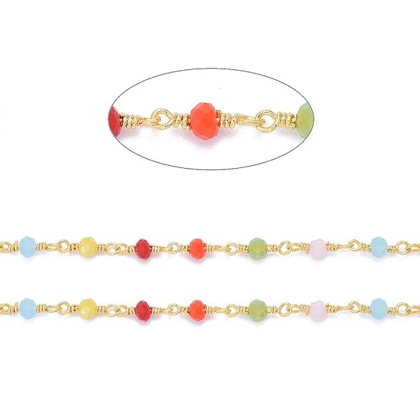 PandaHall 3.28 Feet Handmade Brass Link Chains, with Faceted Glass Beads, Soldered, Long-Lasting Plated, Colorful, Real 18K Gold Plated, 3mm...
PandaHall 3.28 Feet Handmade Brass Link Chains, with Faceted Glass Beads, Soldered, Long-Lasting Plated, Colorful, Real 18K Gold Plated, 3mm...