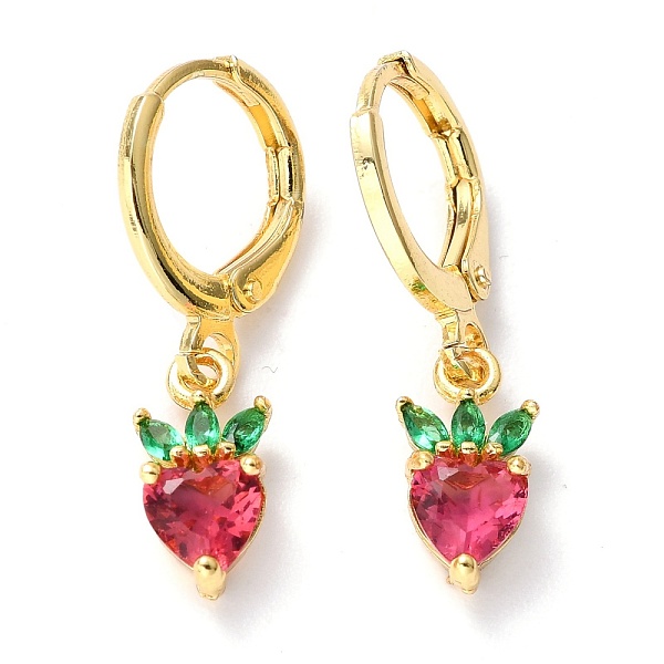 PandaHall Brass Micro Pave Cubic Zirconia Huggie Hoop Earrings, Strawberry, Cerise, Real 18K Gold Plated, 25mm, Pin: 0.8mm Brass Fruit Red
PandaHall Brass Micro Pave Cubic Zirconia Huggie Hoop Earrings, Strawberry, Cerise, Real 18K Gold Plated, 25mm, Pin: 0.8mm Brass Fruit Red