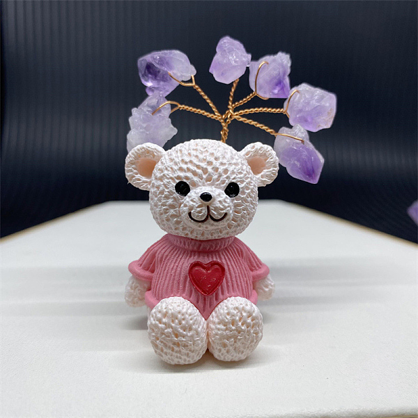 PandaHall Resin Bear Display Decoration, with Natural Amethyst Chip Tree, for Home Feng Shui Ornament, Snow, 60x30mm Resin Bear White
PandaHall Resin Bear Display Decoration, with Natural Amethyst Chip Tree, for Home Feng Shui Ornament, Snow, 60x30mm Resin Bear White