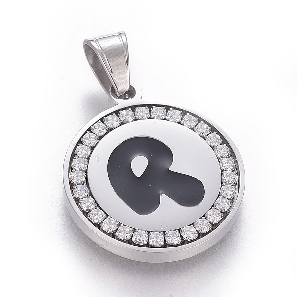 PandaHall 304 Stainless Steel Enamel Pendants, with Cubic Zirconia, Flat Round with Letter, Stainless Steel Color, Clear, Letter.R...
PandaHall 304 Stainless Steel Enamel Pendants, with Cubic Zirconia, Flat Round with Letter, Stainless Steel Color, Clear, Letter.R...