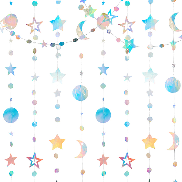 PandaHall 4Pcs 4 Style Iridescent Paper Glitter Circle Star Garland, Hanging Streamer, for DIY Shimmer Wall Backdrop, Festive & Party...
PandaHall 4Pcs 4 Style Iridescent Paper Glitter Circle Star Garland, Hanging Streamer, for DIY Shimmer Wall Backdrop, Festive & Party...