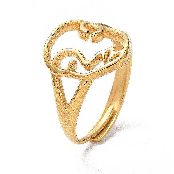 PandaHall Ion Plating(IP) 304 Stainless Steel Hollow Abstract Face Adjustable Rings, Golden, Inner Diameter: 19mm 304 Stainless Steel Ring
PandaHall Ion Plating(IP) 304 Stainless Steel Hollow Abstract Face Adjustable Rings, Golden, Inner Diameter: 19mm 304 Stainless Steel Ring