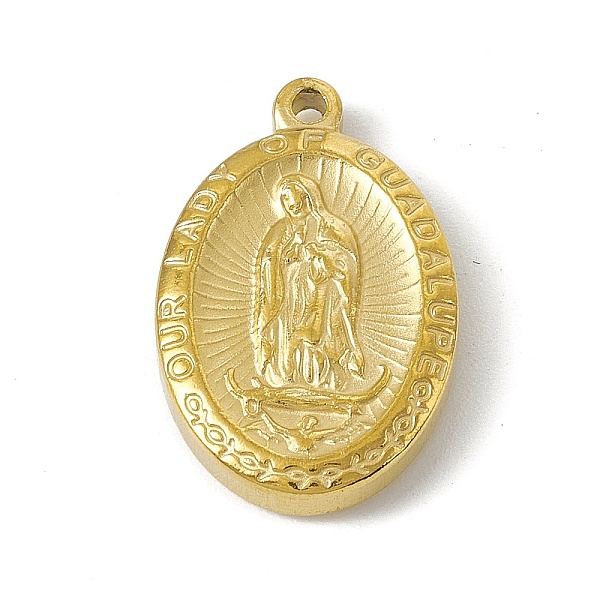 PandaHall 304 Stainless Steel Pendants, Oval with Virgin Mary Charm, Golden, 23x15x4mm, Hole: 1.6mm 304 Stainless Steel Oval
PandaHall 304 Stainless Steel Pendants, Oval with Virgin Mary Charm, Golden, 23x15x4mm, Hole: 1.6mm 304 Stainless Steel Oval