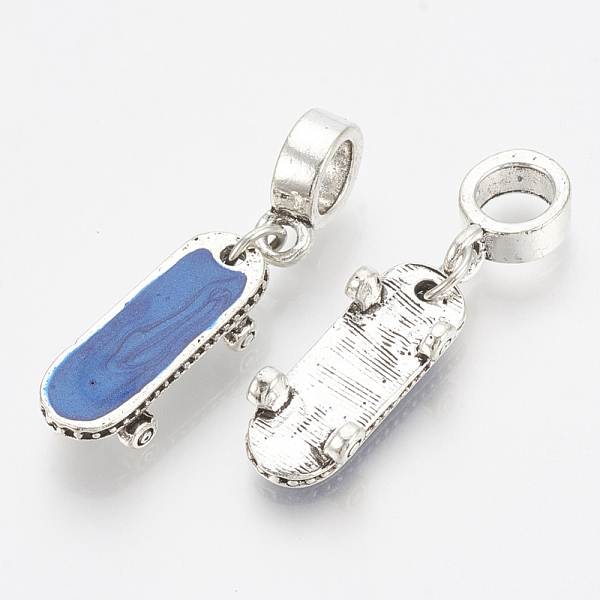 PandaHall Alloy Enamel European Dangle Charms, Large Hole Pendants, Sports Charms, Skateboard, Antique Silver, Royal Blue, 33mm, Hole: 5mm...
PandaHall Alloy Enamel European Dangle Charms, Large Hole Pendants, Sports Charms, Skateboard, Antique Silver, Royal Blue, 33mm, Hole: 5mm...