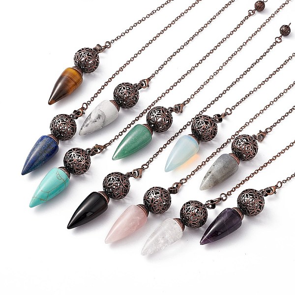 PandaHall Mixed Gemstone Dowsing Pendulum Big Pendants, with Brass Findings, Cadmium Free & Lead Free, Cone, 244x2.5mm, Hole: 1.6mm Mixed...
PandaHall Mixed Gemstone Dowsing Pendulum Big Pendants, with Brass Findings, Cadmium Free & Lead Free, Cone, 244x2.5mm, Hole: 1.6mm Mixed...