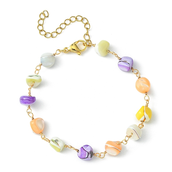 PandaHall Natural Shell Nugget Beaded Chain Bracelets, 304 Stainless Steel Jewelry, Colorful, 7-1/8 inch(18cm) Shell
PandaHall Natural Shell Nugget Beaded Chain Bracelets, 304 Stainless Steel Jewelry, Colorful, 7-1/8 inch(18cm) Shell