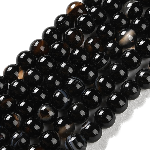 PandaHall Natural Striped Agate/Banded Agate Beads Strands, Dyed, Round, Black, 6mm, Hole: 0.8mm, about 32pcs/strand, 7.60''(19.3cm) Banded...
PandaHall Natural Striped Agate/Banded Agate Beads Strands, Dyed, Round, Black, 6mm, Hole: 0.8mm, about 32pcs/strand, 7.60''(19.3cm) Banded...