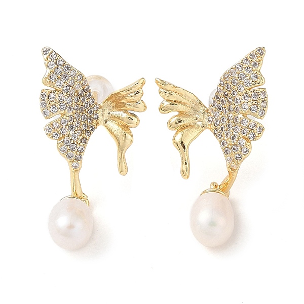 PandaHall Natural Pearl Stud Earrings, Butterfly Brass Micro Pave Clear Cubic Zirconia Dangle Earrings for Women, Real 14K Gold Plated...
PandaHall Natural Pearl Stud Earrings, Butterfly Brass Micro Pave Clear Cubic Zirconia Dangle Earrings for Women, Real 14K Gold Plated...