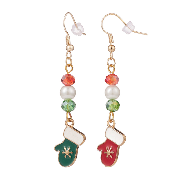 PandaHall Enamel Snowflake Glove Charm with Glass Pearl Dangle Earrings, Gold Plated Brass Christmas Asymmetrical Earrings for Women..., Red
PandaHall Enamel Snowflake Glove Charm with Glass Pearl Dangle Earrings, Gold Plated Brass Christmas Asymmetrical Earrings for Women..., Red