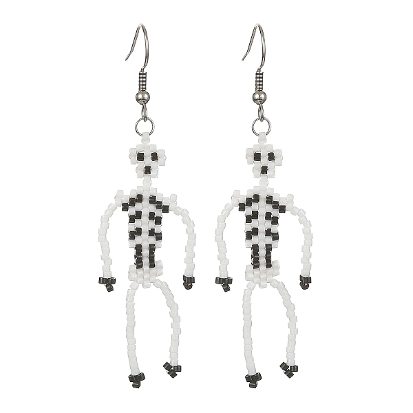 PandaHall MIYUKI Delica Beaded Skeleton Dangle Earrings, 304 Stainless Steel Long Drop Earrings, White, 71.5mm Glass White
PandaHall MIYUKI Delica Beaded Skeleton Dangle Earrings, 304 Stainless Steel Long Drop Earrings, White, 71.5mm Glass White