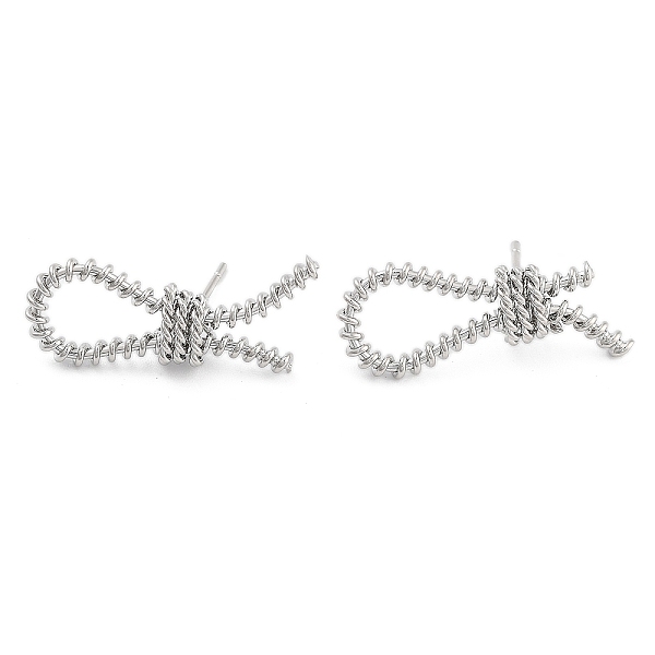 PandaHall Knot Brass Stud Earrings for Women, Platinum, 11.5x28.5x5mm Brass Others
PandaHall Knot Brass Stud Earrings for Women, Platinum, 11.5x28.5x5mm Brass Others
