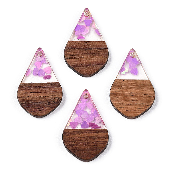 PandaHall Transparent Resin & Walnut Wood Pendants, Teardrop Charms with Heart Paillettes, Waxed, Violet, 28x18x3.5mm, Hole: 1.8mm..., Purple
PandaHall Transparent Resin & Walnut Wood Pendants, Teardrop Charms with Heart Paillettes, Waxed, Violet, 28x18x3.5mm, Hole: 1.8mm..., Purple