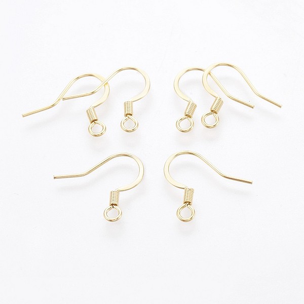 PandaHall 316 Surgical Stainless Steel French Earring Hooks, Flat Earring Hooks, Ear Wire, with Horizontal Loop, Real 18k Gold Plated...
PandaHall 316 Surgical Stainless Steel French Earring Hooks, Flat Earring Hooks, Ear Wire, with Horizontal Loop, Real 18k Gold Plated...