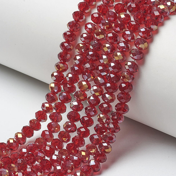 PandaHall Electroplate Transparent Glass Beads Strands, Half Rainbow Plated, Faceted, Rondelle, Dark Red, 8x6mm, Hole: 1mm, about...
PandaHall Electroplate Transparent Glass Beads Strands, Half Rainbow Plated, Faceted, Rondelle, Dark Red, 8x6mm, Hole: 1mm, about...