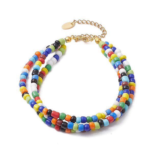 PandaHall Glass Seed Beaded Triple Layers Multi-strand Bracelets, Colorful, 8-3/8 inch(21.3cm) Seed Beads
PandaHall Glass Seed Beaded Triple Layers Multi-strand Bracelets, Colorful, 8-3/8 inch(21.3cm) Seed Beads