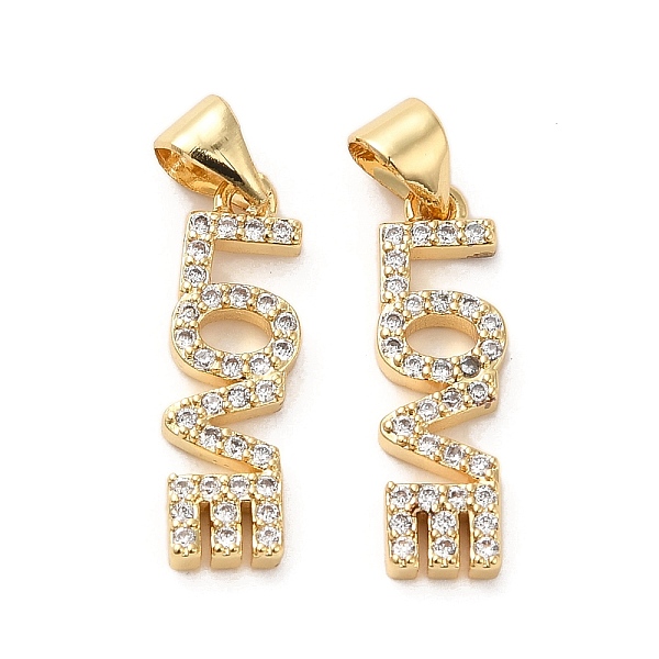 PandaHall Valentine's Day Rack Plating Brass Micro Pave Clear Cubic Zirconia Pendants, Long-Lasting Plated, Cadmium Free & Lead Free, Word...
PandaHall Valentine's Day Rack Plating Brass Micro Pave Clear Cubic Zirconia Pendants, Long-Lasting Plated, Cadmium Free & Lead Free, Word...