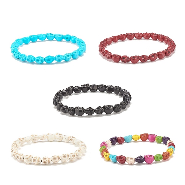PandaHall Synthetic Turquoise(Dyed) Skull Beaded Stretch Bracelet, Halloween Gemstone Jewelry for Women, Mixed Color, Inner Diameter: 2-1/4..., Multicolor
PandaHall Synthetic Turquoise(Dyed) Skull Beaded Stretch Bracelet, Halloween Gemstone Jewelry for Women, Mixed Color, Inner Diameter: 2-1/4..., Multicolor