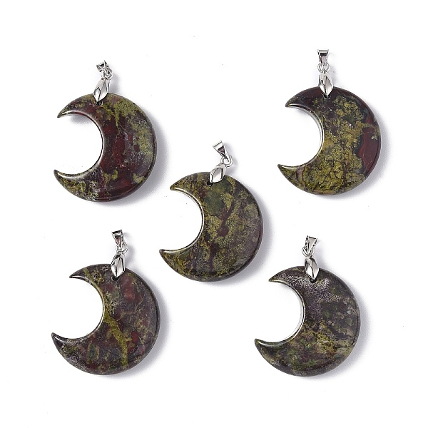 PandaHall Natural Dragon Blood Jasper Pendants, Moon Charms, with Platinum Tone Brass Findings, 35x27x10mm, Hole: 10x4mm Dragon Blood Moon
PandaHall Natural Dragon Blood Jasper Pendants, Moon Charms, with Platinum Tone Brass Findings, 35x27x10mm, Hole: 10x4mm Dragon Blood Moon