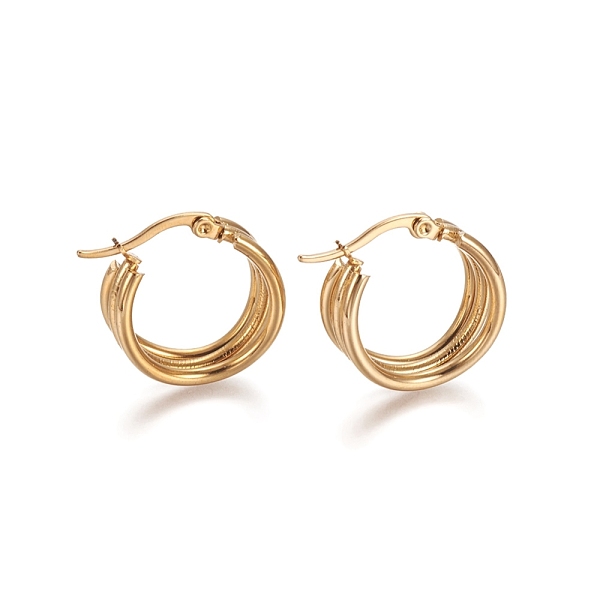 PandaHall 304 Stainless Steel Geometric Hoop Earrings, Hypoallergenic Earrings, Multi-Layer Earrings, Ring, Golden, 20x8.5mm, Pin: 1x0.6mm...
PandaHall 304 Stainless Steel Geometric Hoop Earrings, Hypoallergenic Earrings, Multi-Layer Earrings, Ring, Golden, 20x8.5mm, Pin: 1x0.6mm...