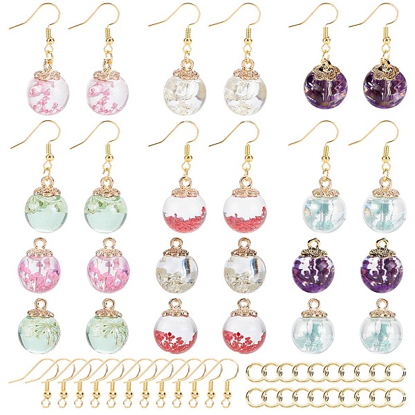 PandaHall SUNNYCLUE DIY Earring Making Kit, with 12Pcs 6 Color Glass Dried Flower Big Pendants, 12Pcs Brass Earring Hooks and 20Pcs Open..., Multicolor
PandaHall SUNNYCLUE DIY Earring Making Kit, with 12Pcs 6 Color Glass Dried Flower Big Pendants, 12Pcs Brass Earring Hooks and 20Pcs Open..., Multicolor
