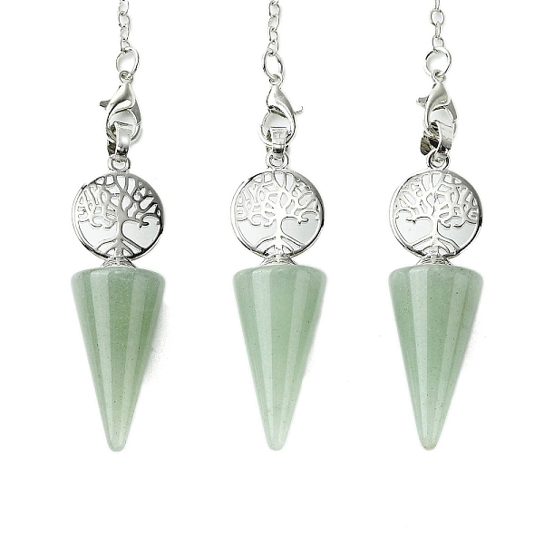 PandaHall Natural Green Aventurine Cone Dowsing Pendulum Big Pendants, with Tree of Life Rack Plating Platinum Plated Brass Findings...
PandaHall Natural Green Aventurine Cone Dowsing Pendulum Big Pendants, with Tree of Life Rack Plating Platinum Plated Brass Findings...
