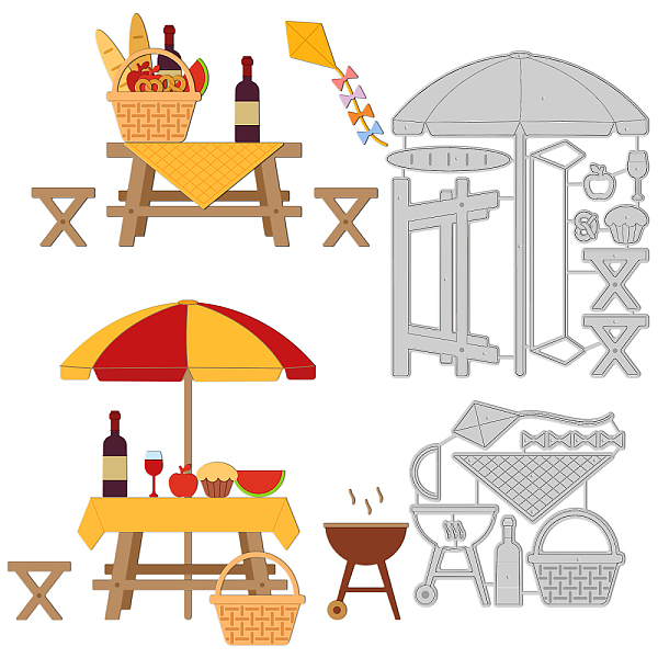 PandaHall GLOBLELAND Picnic Table Cutting Dies Picnic Theme Red Wine Sun Umbrella Bread Metal Die Cuts Birthday Gift Die Cuts for Card...
PandaHall GLOBLELAND Picnic Table Cutting Dies Picnic Theme Red Wine Sun Umbrella Bread Metal Die Cuts Birthday Gift Die Cuts for Card...