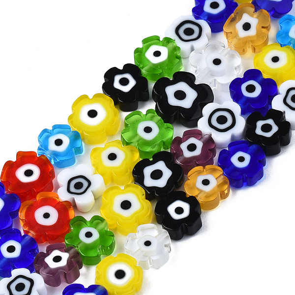 PandaHall Handmade Lampwork Beads Strands, Flower with Evil Eye, Mixed Color, 7~9x7~9x3mm, Hole: 0.8mm, about 50~52pcs/strand, 14.57..., Multicolor
PandaHall Handmade Lampwork Beads Strands, Flower with Evil Eye, Mixed Color, 7~9x7~9x3mm, Hole: 0.8mm, about 50~52pcs/strand, 14.57..., Multicolor