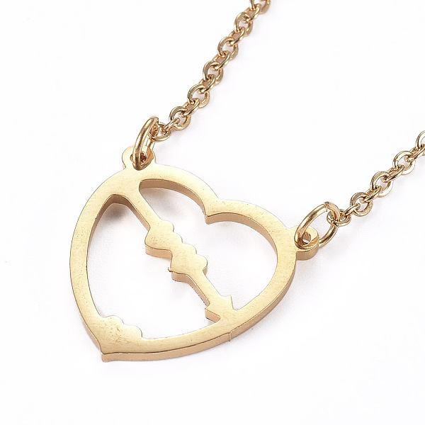 PandaHall 304 Stainless Steel Pendant Necklaces, with Cable Chains and Lobster Claw Clasps, Heart with Arrow, Golden, 18.30 inch(46.5cm) 304...
PandaHall 304 Stainless Steel Pendant Necklaces, with Cable Chains and Lobster Claw Clasps, Heart with Arrow, Golden, 18.30 inch(46.5cm) 304...