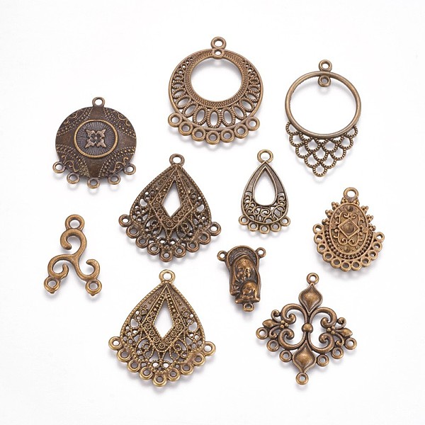 PandaHall Tibetan Style Alloy Chandelier Components Links, Mixed Shapes, Antique Bronze, 9~46x9~58x1~5mm, Hole: 1~12mm Alloy
PandaHall Tibetan Style Alloy Chandelier Components Links, Mixed Shapes, Antique Bronze, 9~46x9~58x1~5mm, Hole: 1~12mm Alloy